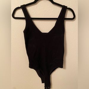 Black Ribbed Bodysuit